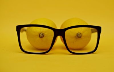 Lemons watching through spectacles.