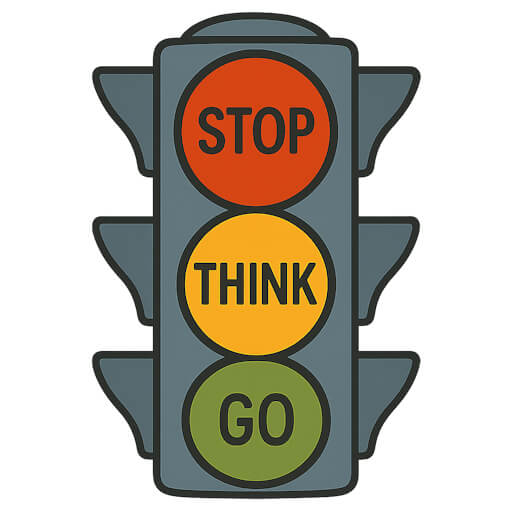Traffic light: Stop, Think, Go!