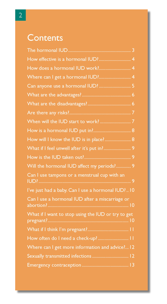 Hormonal IUD Booklet - page 2