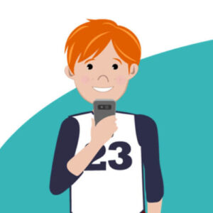 Tom, age 10, with mobile