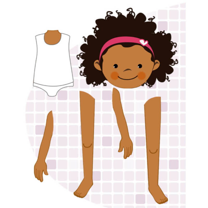 Yasmine, age 6, external body parts